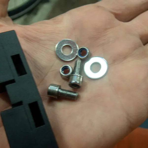 Some M5 hex bolts, washers and nuts.