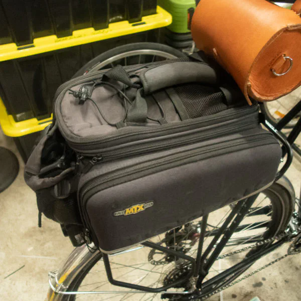 Topeak MTX bag on the rack