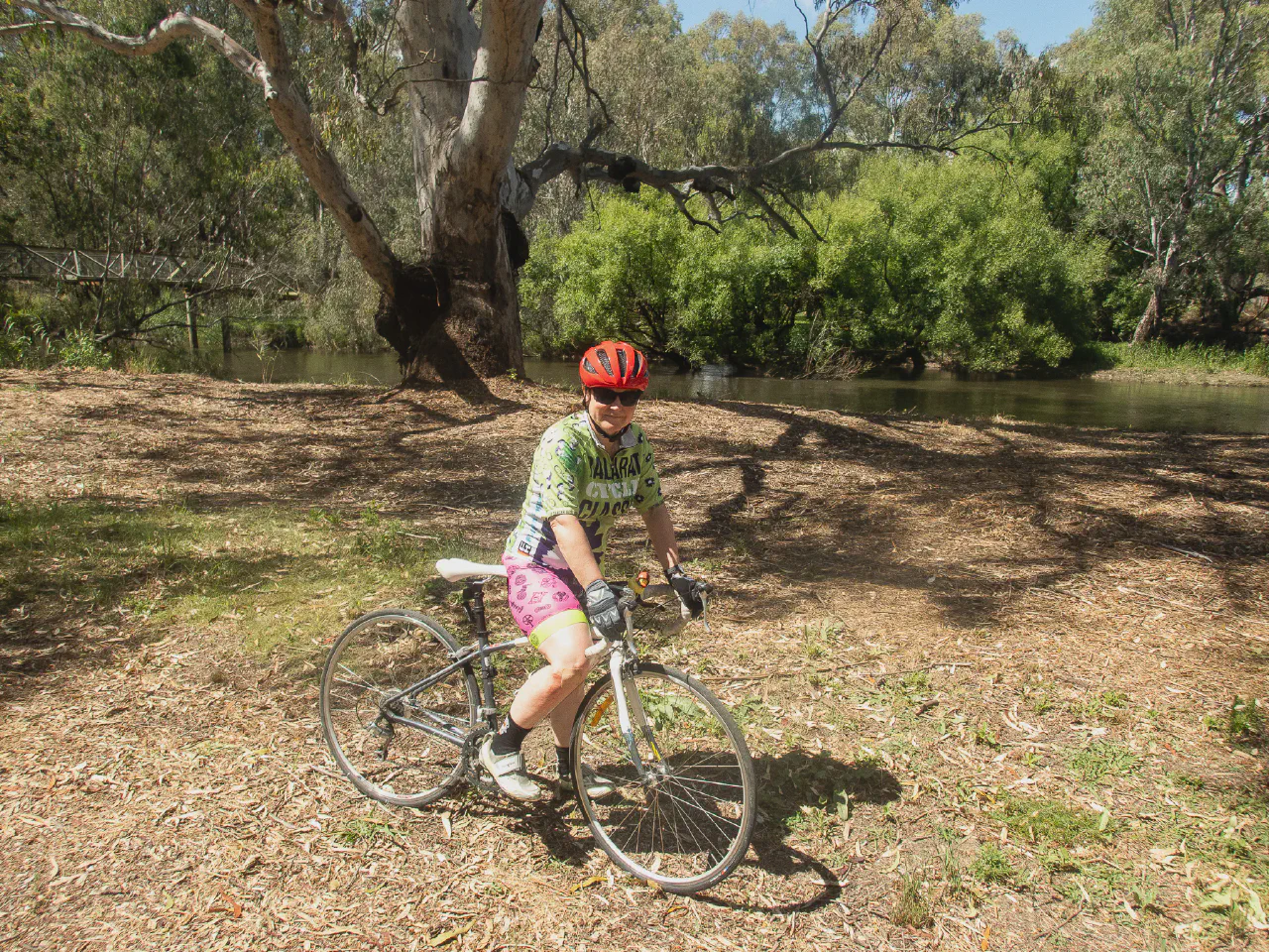 Danielle stopped at the Kiewa River