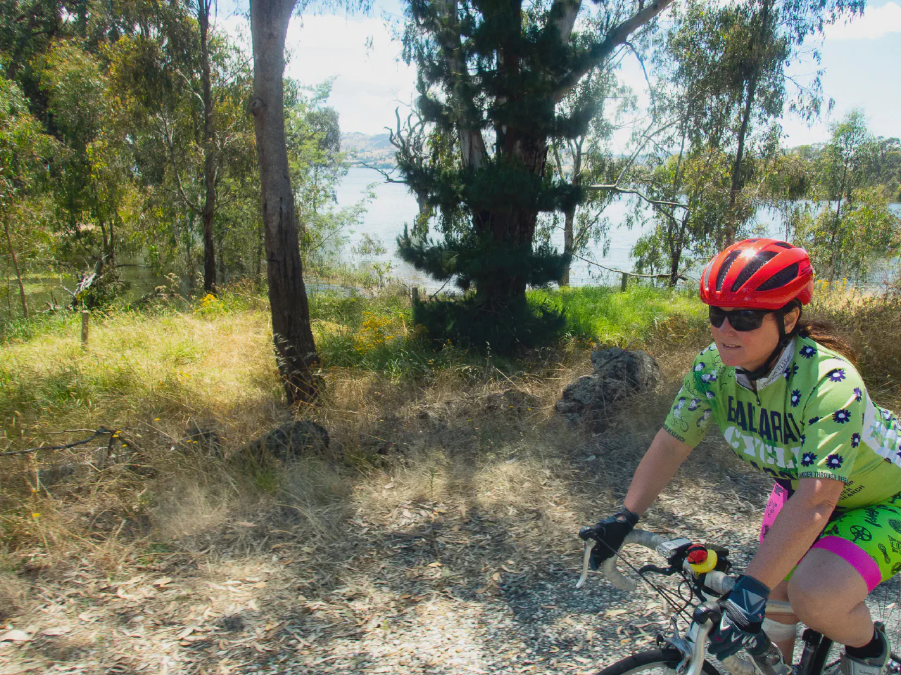 Danielle with Lake Hume behind