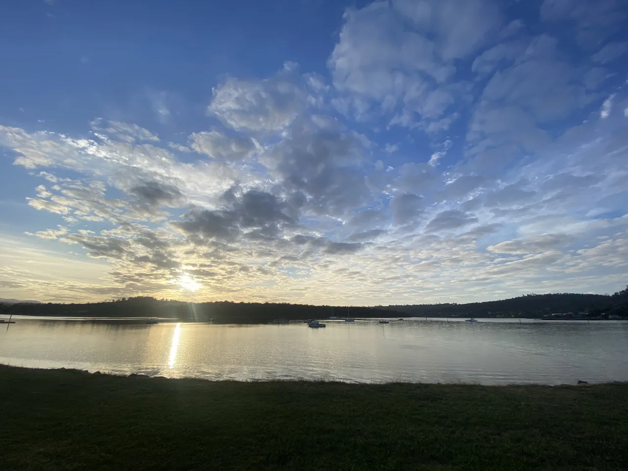 Sun setting on the Tamar River