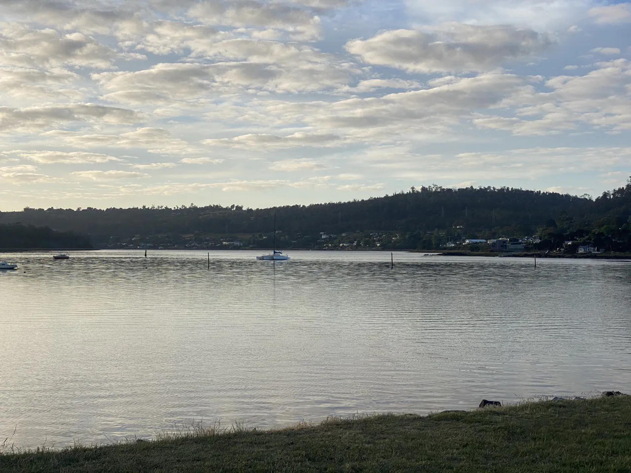 Boats at sunset on the Tamar River