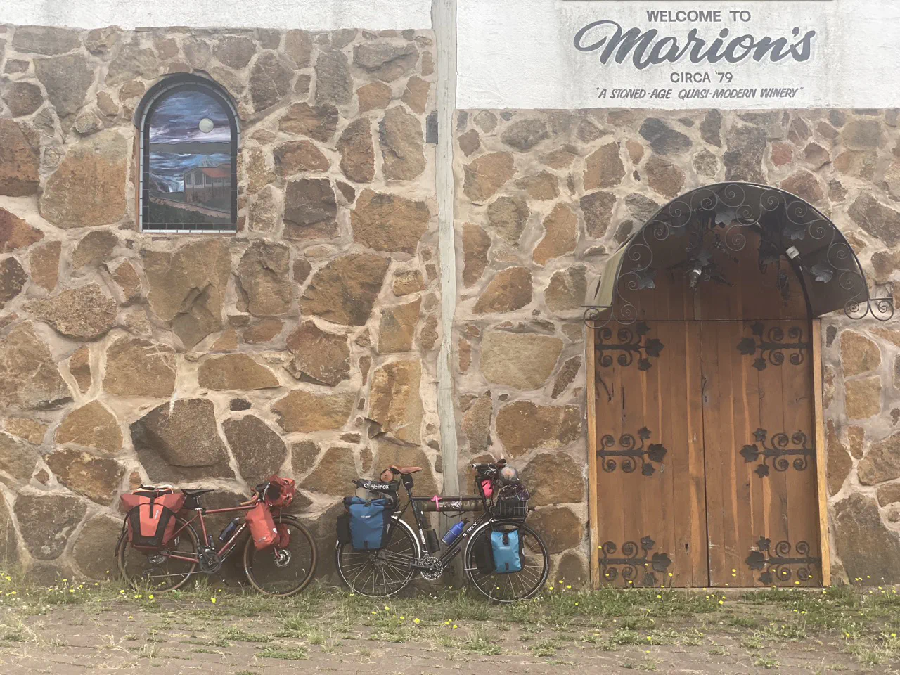 Resting our bikes at Marion&rsquo;s Vineyard